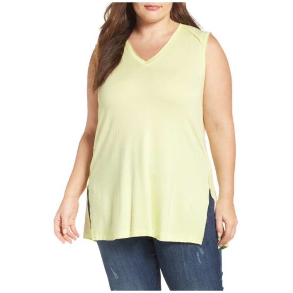 Melissa McCarthy Seven7 V Neck Luminary Gr Tank 1X